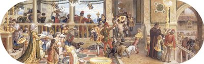 フィレンツェのお祭り：残り物を動物や貧しい人々の食卓に届ける 作： Ricciardo Meacci