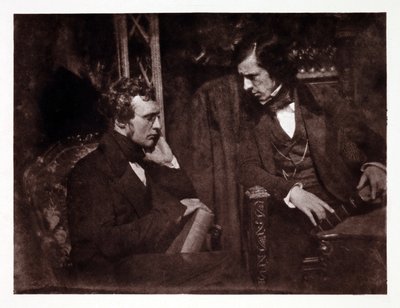 会話する二人の男性：サミュエル・ブラウン博士（1817-1856）とジョージ・ギルフィラン牧師（1813-1878）、1840年頃の写真 作： John Pardon