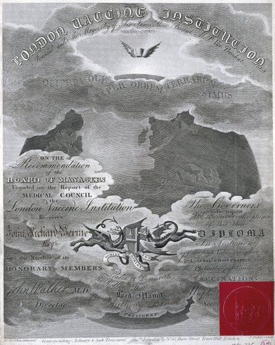 予防接種 ロンドン・ワクチン機関証明書 作： John Pardon