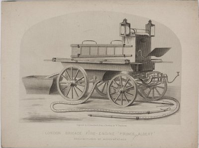 ロンドン・ブリゲードの消防車「プリンス・アルバート」1880年頃 作： John Pardon
