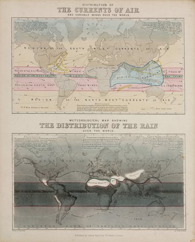 2枚の気象図（1850年頃 作： John Pardon