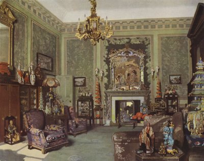 Sala Chippendale Chinesa do Queen Mary, Palácio de Buckingham, Londres (litho colorida) 作： Richard (after) Jack