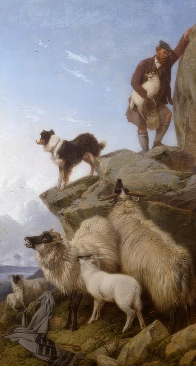 アンスデル、野良羊-絵画、1868 作： Richard Ansdell
