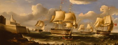 バレッタのHMSQueen - RBSpencerによる絵画、1848 作： Richard B. Spencer