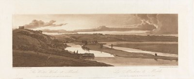 1803 年に遠くに見えるマルリの水道施設とサンジェルマン アン レー。 パリの景色からのプレート 15、プレート B1981.25.2624 のエマニュエル ボリューム トレース 作： Richard Banks Harraden