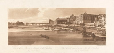 Vista do Louvre e da Ponte das Tulherias, tirada da Pont Neuf. 1802; Placa 2 de Views in Paris, o Emanuel Volume Tracing da placa, B1981.25.2613 作： Richard Banks Harraden