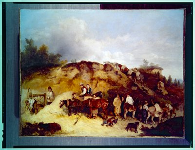 砂利採取場、自然の光景（キャンバス） 作： Richard Barrett Davis