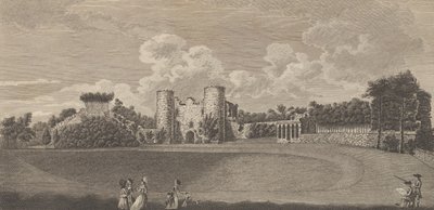 ケント郡のタンブリッジ城、エドワード・ヘイステッドの「歴史と...」、1777-90年より。 作： Richard Bernard Godfrey