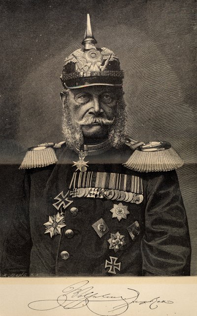 ウィリアム 1 世 (1797 年～1888 年)、プロイセン王およびドイツ皇帝、1887 年 90 歳。 作： Richard Bong