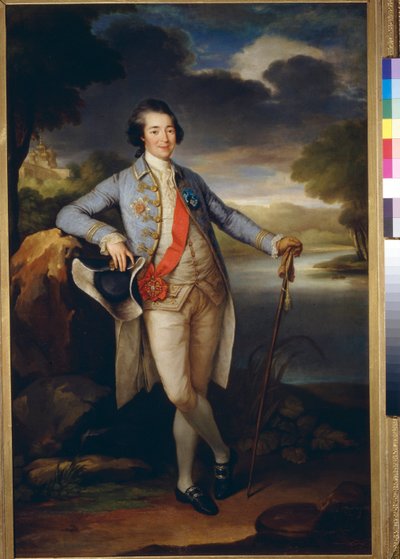 Portrait du prince Alexandre Borissovitch Kourakine (1752-1818), homme politique russe (Prince Alexander Kurakin) - キャンバスに油彩、Richard Brompton (1734-1783)、c1780 - Dim : 113x76 cm - State Tretyakov Gallery、モスクワ 作： Richard Brompton