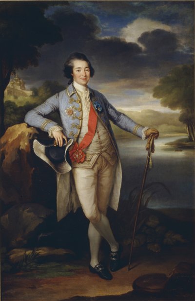 アレクサンドルクラキン王子の肖像1752-1818、c。 1780 作： Richard Brompton
