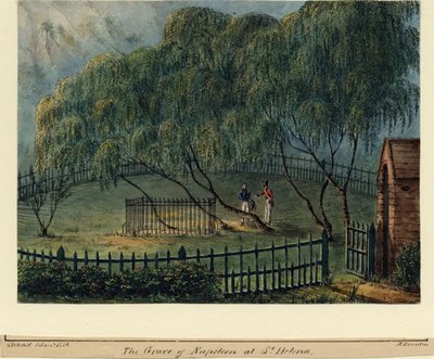 セントヘレナのナポレオンの埋葬地、1826年頃 作： Richard Brunton Lieutenant Colonel