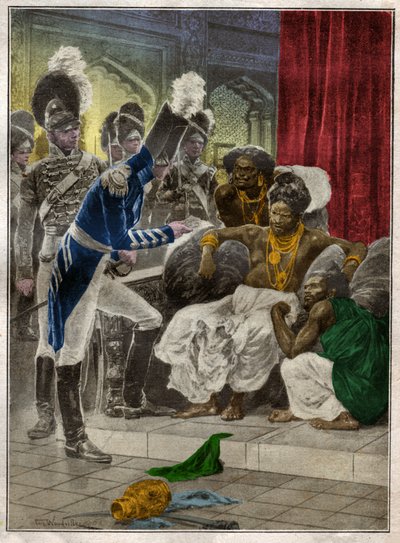 キャンディ (スリランカ) の王、スリ ヴィクラマ ラジャシンハは、1815 年にイギリス人によって解任されました。1924 年 (図) 作： Richard Caton (after) Woodville