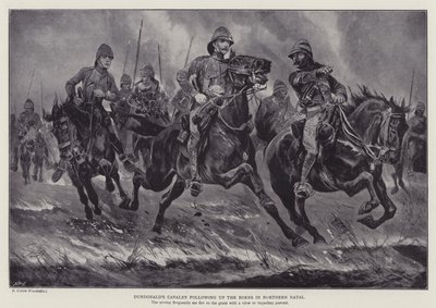北ナタールでボーアを追撃するダンドナルトの騎兵隊（リトグラフ 作： Richard Caton II (after) Woodville