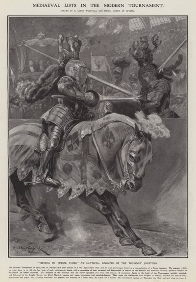 中世のリストを現代のトーナメントに（リトグラフ 作： Richard Caton II (after) Woodville