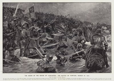 ランカスター家の破滅：1461年3月29日のタウントンの戦い（リトグラフ版 作： Richard Caton II (after) Woodville