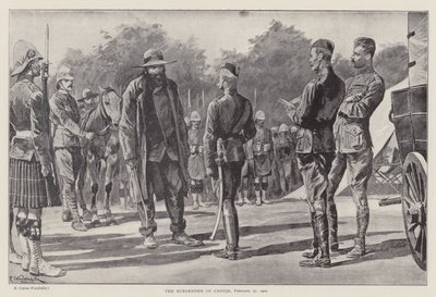 1900年2月27日、クロニエの降伏（リトグラフ 作： Richard Caton II (after) Woodville