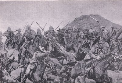 エランスラーグテの戦い：騎兵隊の突撃（リトグラフ 作： Richard Caton II Woodville