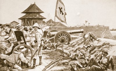 ボクサー運動、「ハチソンの歴史」の国のイラスト、1910年頃 作： Richard Caton Woodville