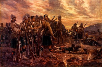 彼らの残したものすべて。 マガースフォンテインの戦い後のブラック ウォッチ、1900 年。 作： Richard Caton Woodville II