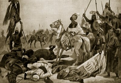 ハイダーアリコンジェヴェラム、1780年、「ハッチンソンのイギリス国民の物語」、1923年頃のイラスト 作： Richard Caton Woodville junior