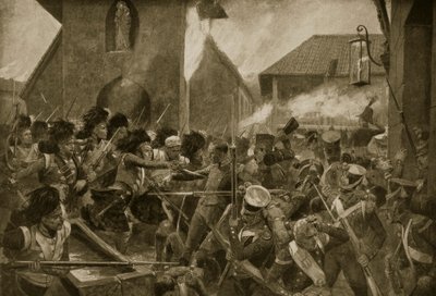コルナの第42ハイランダーズ、「ハッチンソンのイギリス国民の物語」、1923年頃のイラスト 作： Richard Caton Woodville junior