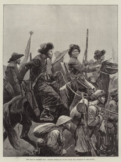 東アジアの戦争、3月の中国の不規則な軍隊 作： Richard Caton Woodville junior