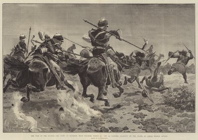 3月20日、スアキム近くのスーダンでの戦争、ハシーンでの戦い、オスマンディグナの攻撃側で第5ランサーが攻撃 作： Richard Caton Woodville junior