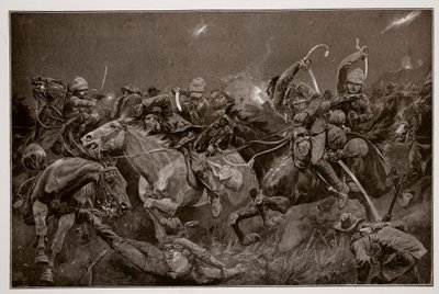 1900年11月7日、Lydenberg近くの第19 Hussarsの夜間料金 作： Richard Caton Woodville junior