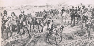 ウォータールー1815年6月18日：オールドガード、陸と海でのイギリスの戦いのイラスト、1915 作： Richard Caton Woodville junior
