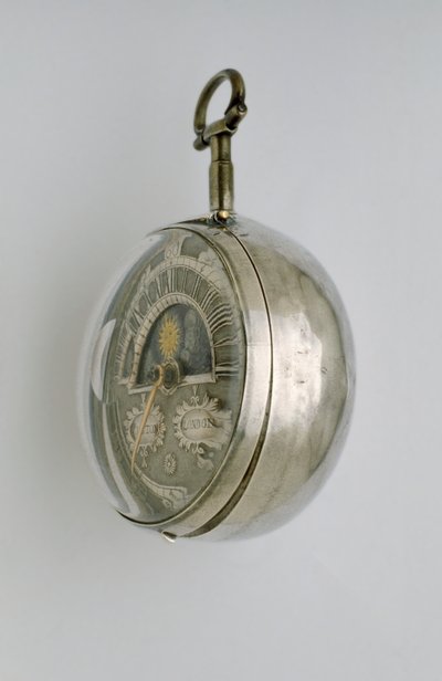 ペアケースヴァージウォッチの側面図、c.1685（シルバー） 作： Richard Colston
