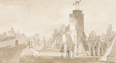 1815年、ブリュッセル南部のウォータールーの戦いの村、モンサンジャン 作： Richard Colt Hoare