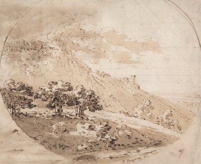 楕円形の丘陵風景 作： Richard Cooper the Elder