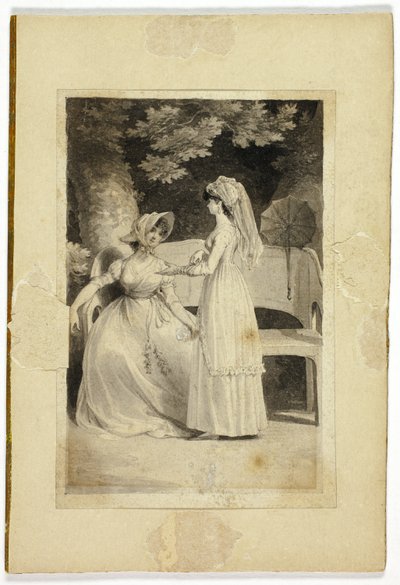 庭にいる二人の女性 作： Richard Corbould