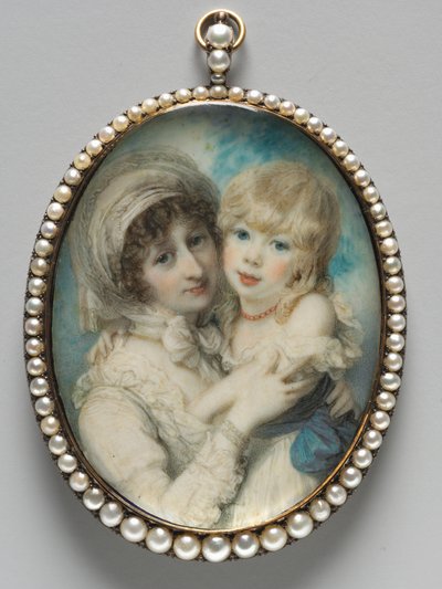 キャサリン・クレメンスと彼女の息子の肖像、ジョン・マーカス・クレメンスc。 1800。 作： Richard Cosway