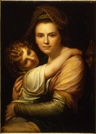 アーティストの妻と娘の肖像 作： Richard Cosway