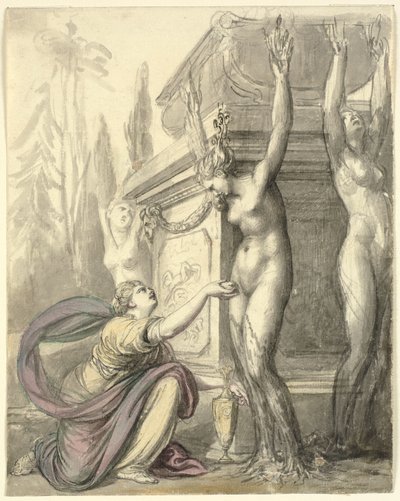 ファエトンの墓のヘリアド (Ovid, Metamorphoses, II, 340-366) 作： Richard Cosway