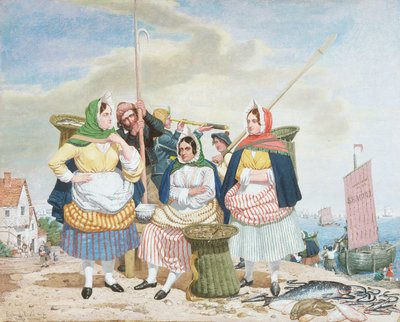 海沿いの魚市場、1860年頃（帆布に油彩） 作： Richard Dadd
