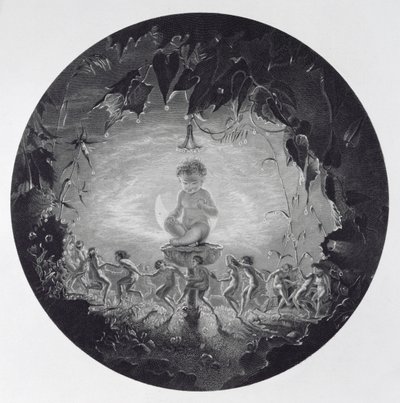 ウィリアムホームトカゲ（1788-1859）によって刻まれたパックと妖精 作： Richard Dadd