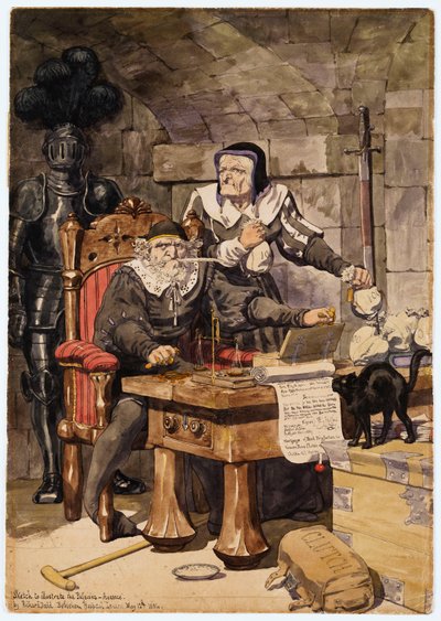 情熱を説明するスケッチ-Avarice、1854 作： Richard Dadd