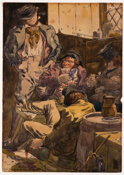 情熱を表すスケッチ-酔い、1854 作： Richard Dadd
