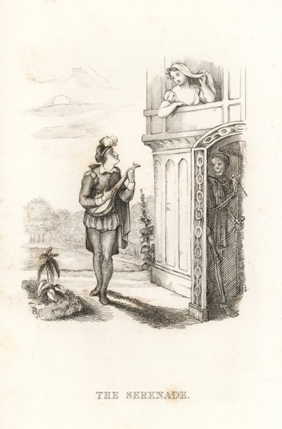 死の骸骨と吟遊詩人。 1827年（彫刻） 作： Richard Dagley