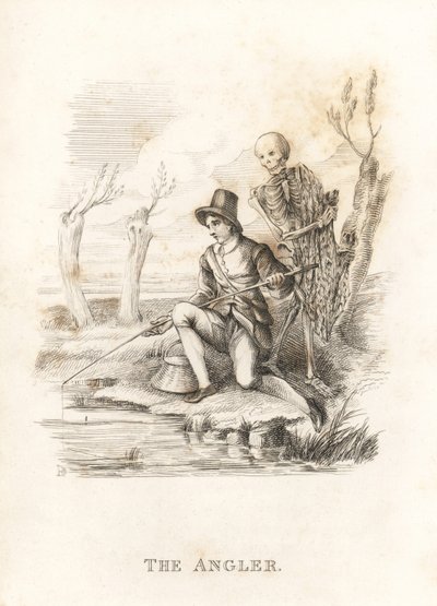 死と釣り人の骸骨。 1827年（彫刻） 作： Richard Dagley
