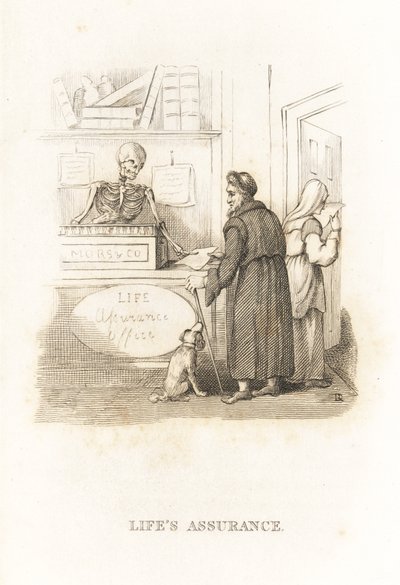 保険事務所の死の骸骨。 1827年（彫刻） 作： Richard Dagley