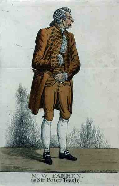 ウィリアム・ファーレン（1786-1861）、ピーター・ティーズル卿役 作： Richard Dighton