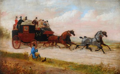 リーズ・ロイヤル・メール・コーチ 1875年頃 油彩・キャンバス 作： Richard Dodd Widdas
