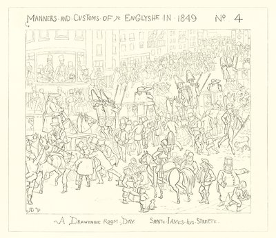 1849年、応接室の日、セントジェームスストリート 作： Richard Doyle