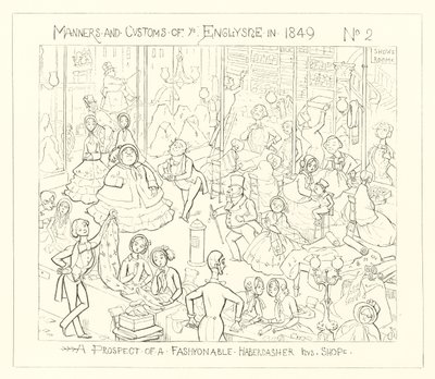 1849年、流行の小間物店の展望 作： Richard Doyle