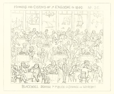 1849年、ブラックウォールがシラスのパブリックダイニングを紹介 作： Richard Doyle