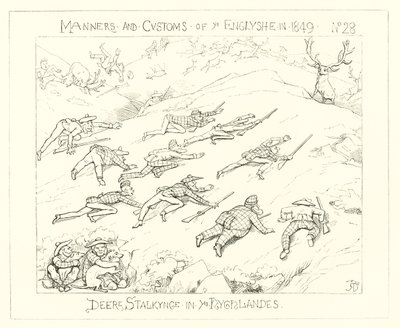 1849年、高地で鹿が忍び寄る 作： Richard Doyle